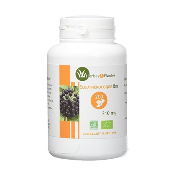 Herbes Et Plantes Eleuthérocoque Bio 200 Gélules Végétales 210 mg