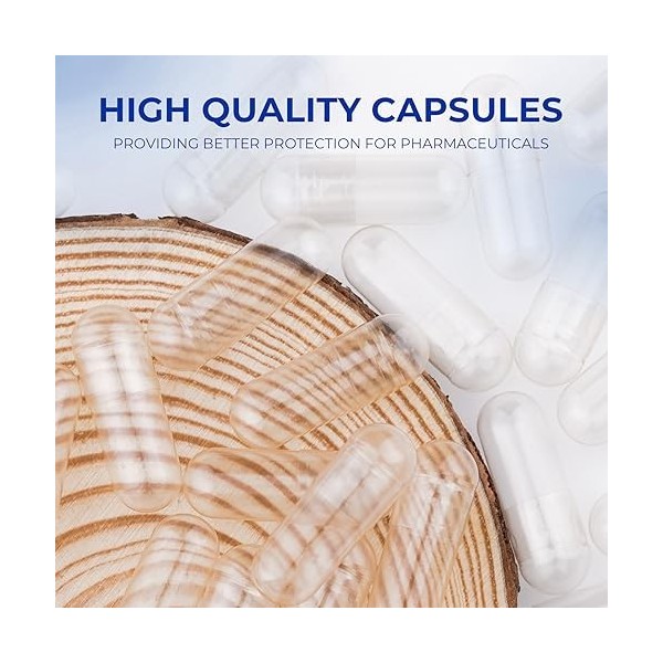 Angtai JN Gélules vides végétales,Pullulan capsules taille 00,100 capsules vides remplies avec micro - cuillère de laboratoir