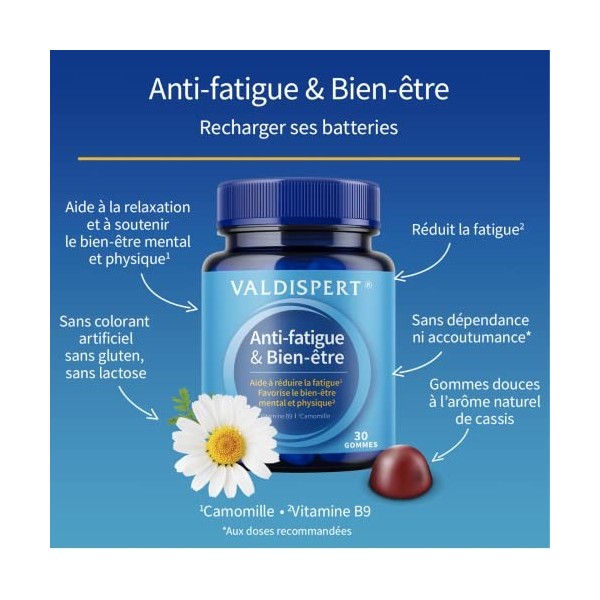 VALDISPERT - Gummies anti-fatigue et bien-être - Programme 15 jours - 30 gommes