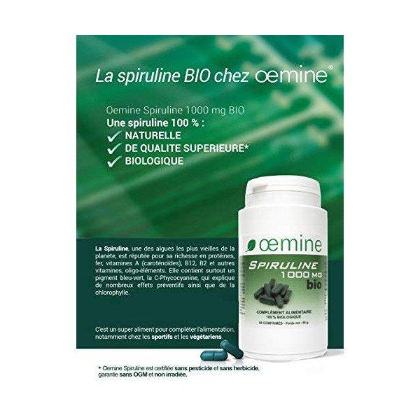 Oemine Bio Spiruline 1000 60 Capsules