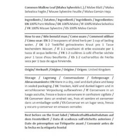 Feuille de Mauve Sylvestre - Malva Sylvestris L - Common Mallow Leaf Health Embassy 50g 