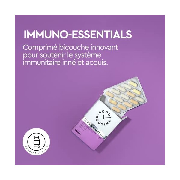 IMMUNO-ESSENTIALS 15 Comprimés - Complément Alimentaire de Première Qualité pour le Soutien de limmunité, Vitamines C & D3