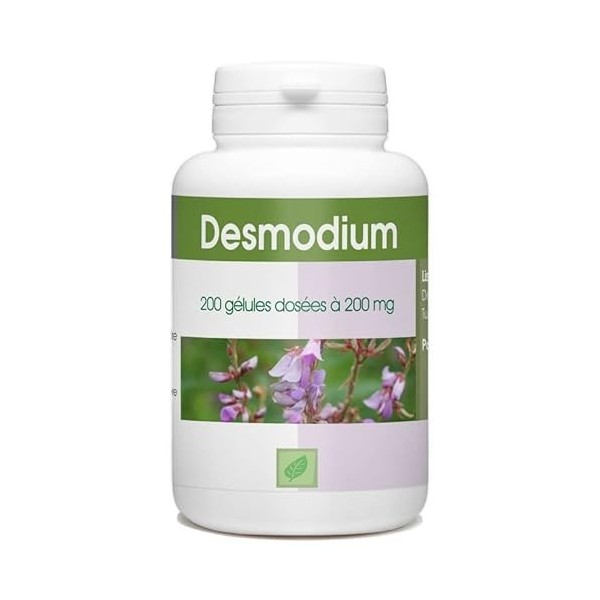 200 gélules DESMODIUM dosées à 200 mg.