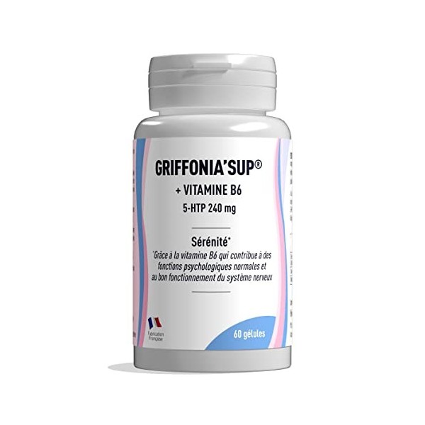 Phytosud Griffonia Sup - Extrait titré de Griffonia avec Vitamine B6 pour la sérénité - 60 gélules - Fabrication Française