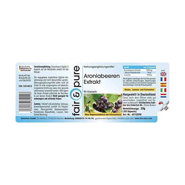 Fair & Pure® - Baie dAronia aux anthocyanines - végan - 90 gélules pendant 1 mois
