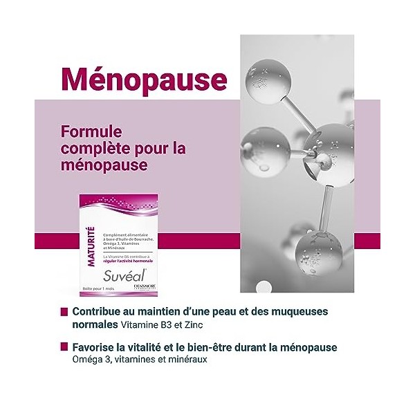 Densmore - SUVEAL Maturité - Complément Alimentaire Ménopause - Vitalité et Bien Etre - Vitamine D, Vitamine C, Oméga 3, Vita