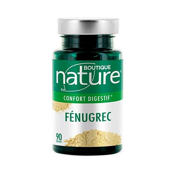 Boutique Nature - Complément Alimentaire - Fenugrec - 90 Gélules Végétales - Favorise le confort Digestif