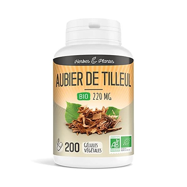 Herbes Et Plantes Aubier de Tilleul Bio 200 Gélules Végétales 220 mg