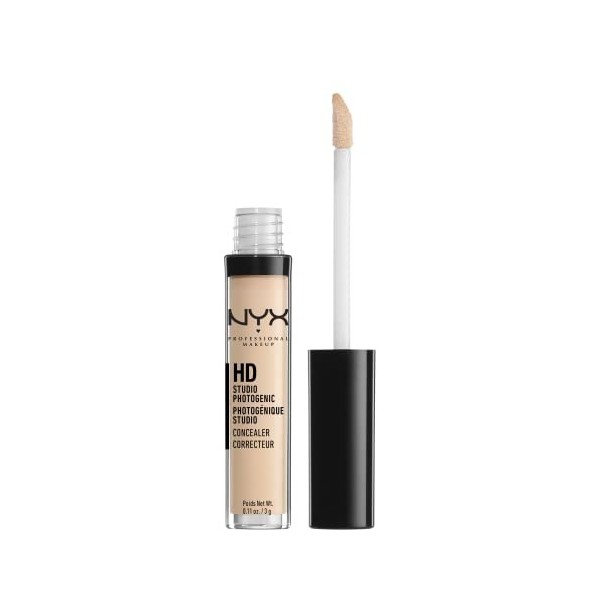 NYX Professional Makeup Correcteur Anti-Cernes HD Studio Photogenic, Couvrance Moyenne, Teinte : Fair 02 & Poudre Compacte 