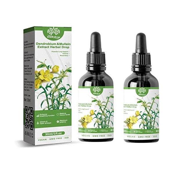 Clear Breath Dendrobium & Mullein Extract Herbal Drops,30ml Clearbreath Drops,Dendrobium Mullein Extract for Lung Care,Suitab