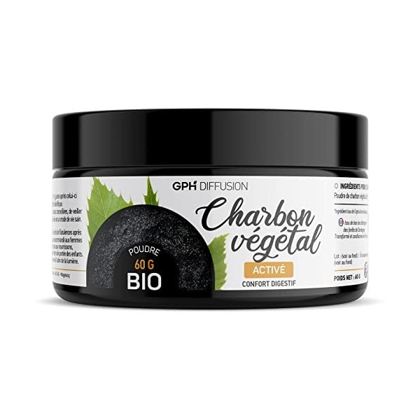 Charbon Végétal Activé Poudre Biologique - Confort digestif - 60g