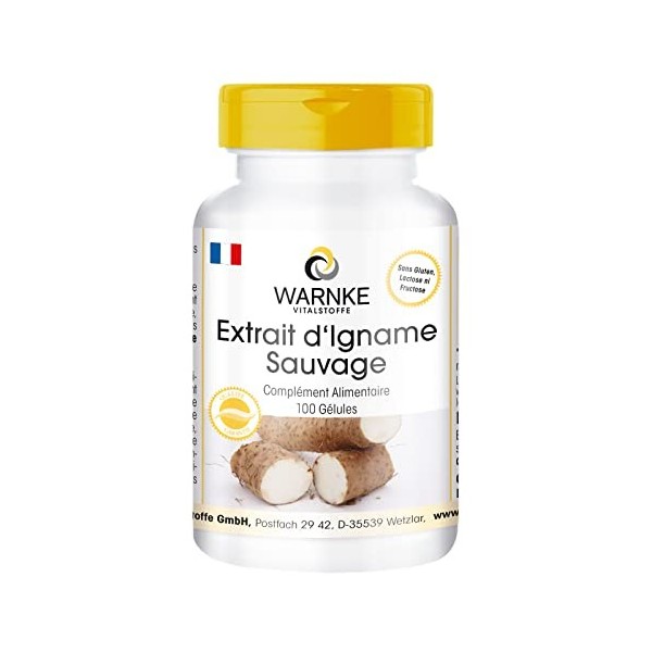 Igname Sauvage - Extrait - 100 gélules- Végétarien - 20% de diosgénine, vitamine C et E bêta-carotine, zinc et sélénium | War