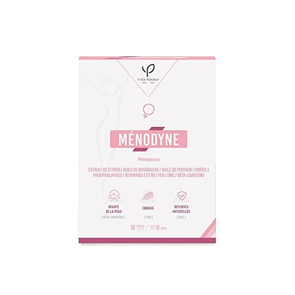 Ménopause - Ménodyne - complément alimentaire pour femme - sans Hormone - 30 Capsules - Fabriqué en France - Yves Ponroy