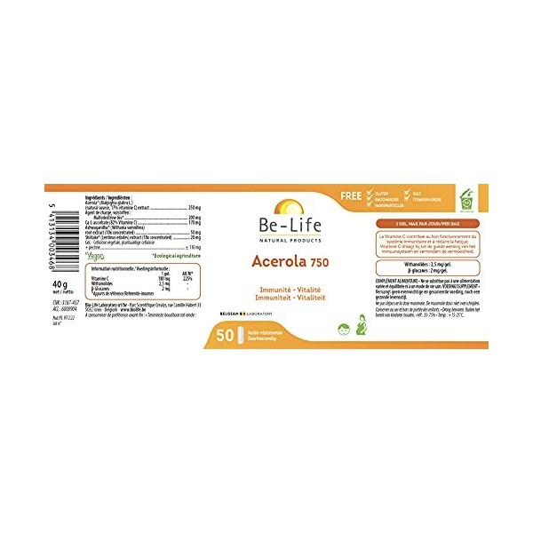 Be-Life - Acerola 750-50 Gel