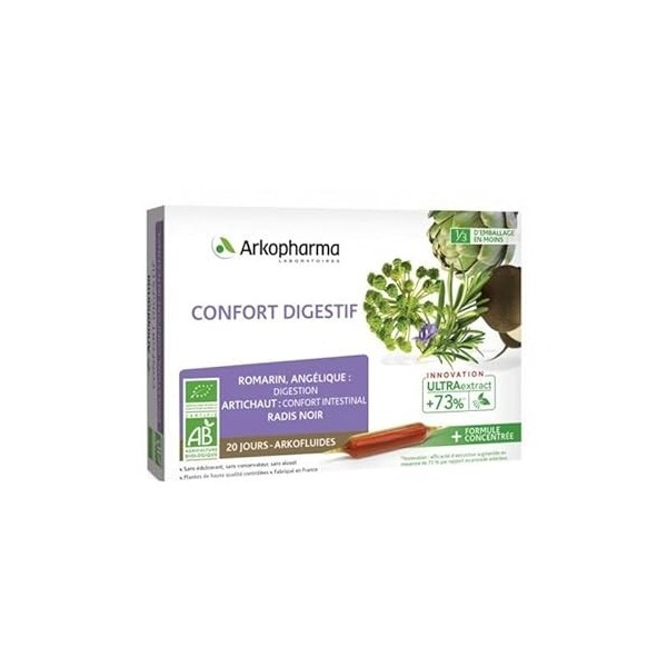 Arkopharma - Favorise le confort Digestif - 20 Ampoules pour 20 jours de cure