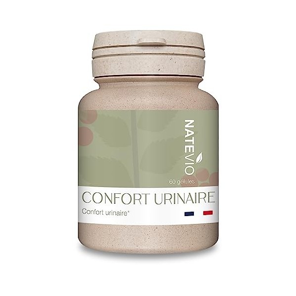 Confort Urinaire féminin - pilulier de 60 gélules - Canneberge + Orthosiphon - Troubles urinaires - 100% naturel - Fabriqué e