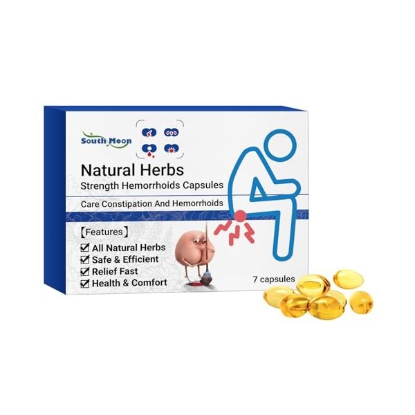 Natural Herbal Strength Hemorrhoid Capsules,7pc/Box Natural Hemorrhoid Relief Capsules,Helps Relieve Itching,Burning 1 box 