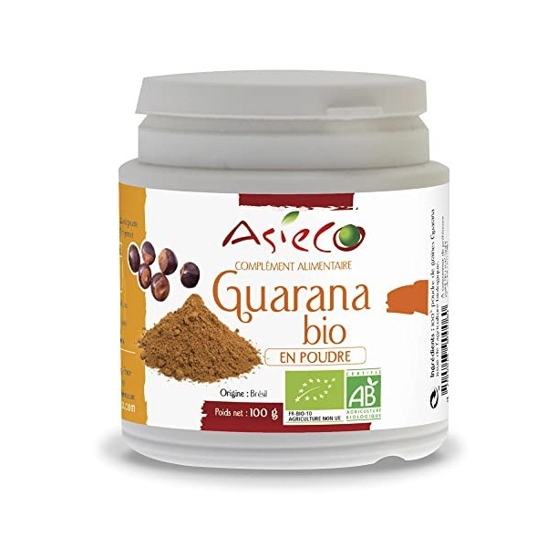 Guarana Bio du Brésil en Poudre 100g - Vertus Dynamisantes - Attribut à laugmentation de lénergie - Produit de Qualité Issu