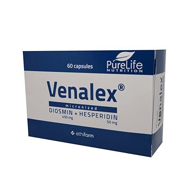 Venalex®500- Diosmine 450 et Hesperidine 50- Circulation, Hémorroïdes, Varices, Jambes Lourdes, Capilaries- Vegan, Sans Glute