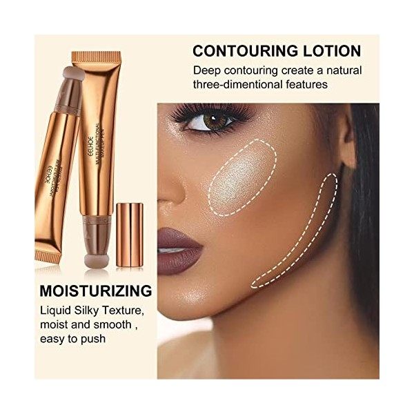 Contours Wand Smooth Creamy Matte Finish Liquid Contours Stick Avec Applicateur De Coussin Doux Correcteur De Visage Liquide 