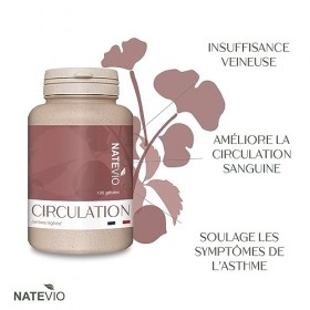 Complexe Circulation - Pilulier de 120 gélules - Circulation, jambes légères, Mémoire, - Vigne rouge, Marron dinde, Gingko -