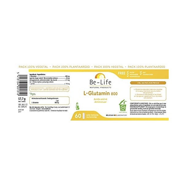 Be-Life - L-Glutamin 800-60 Gels