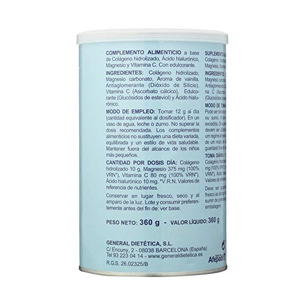 COLAGENO SOLUBLE PLUS HIALURONICO MAGNESIO 360 g. INTEGRALIA