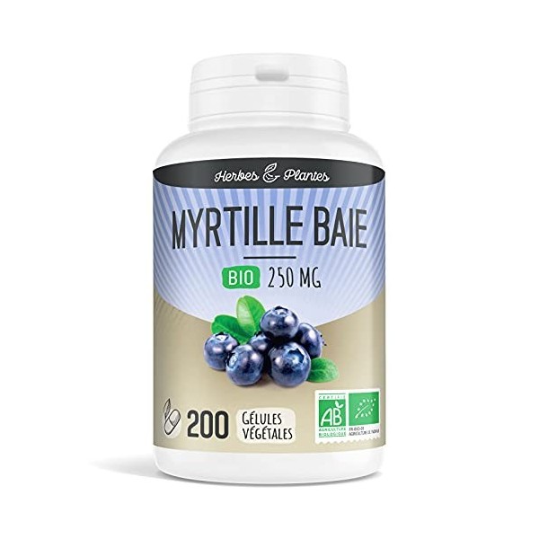 Herbes Et Plantes Myrtille Bio Baies 200 Gélules Végétales 250 mg