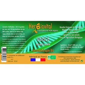 Herbiovital - Seigle Bio - Le Macérât de la sphère hépatique - Gemmothérapie Concentrée - 30 ml - Favorise la régénération de
