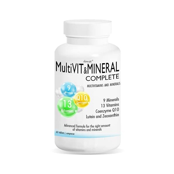 MultiVIT & MINERAL COMPLETE | 60 comprimés | multivitamine | 14 vitamines | 9 minéraux | avec coenzyme Q10 et acide folique |