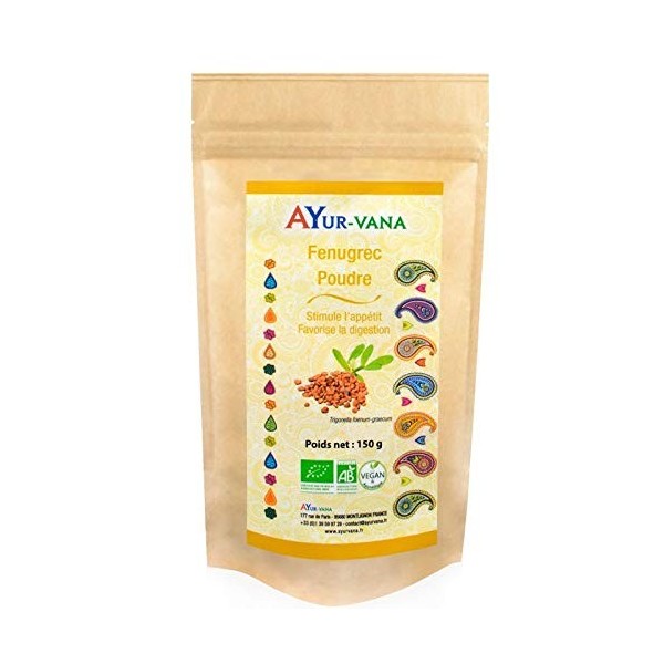 Fenugrec bio Ayur-Vana en poudre - 150g - Stimule lappétit et favorise la digestion