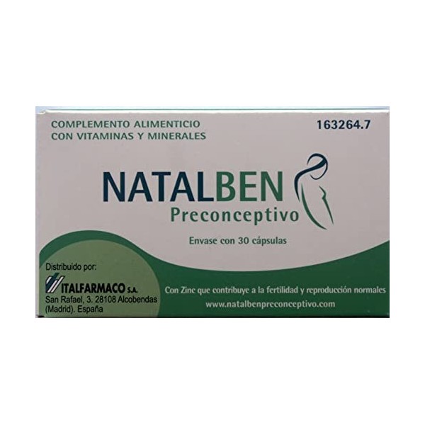 ITALPHARMACO NATALBEN PRECONCEPTIF DE 30 CAPSULES AVEC ZIN