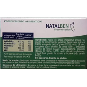 ITALPHARMACO NATALBEN PRECONCEPTIF DE 30 CAPSULES AVEC ZIN