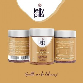 Jelly Pills® Gummies de Bêta Carotène Autobronzant Lycopène et Vitamines - sans sucres ajoutés - 100% Vegan & Naturel - pour 