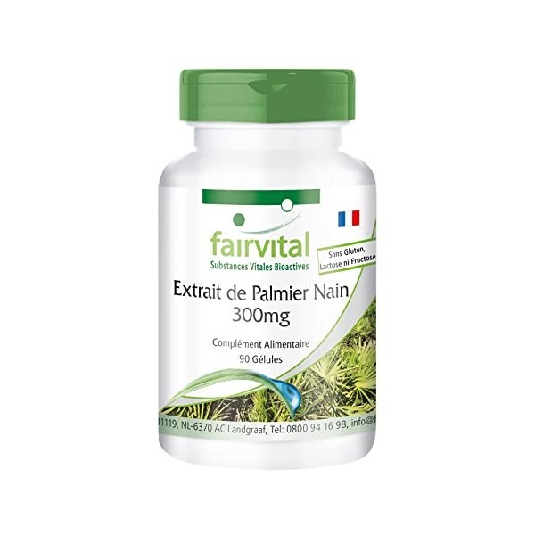 Fairvital | Extrait de palmier nain 300mg - contient du bêta-sitostérol 90 gélules