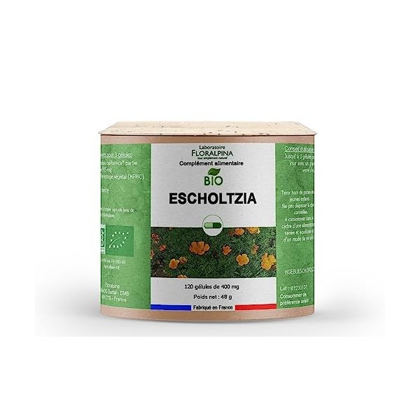 Escholtzia BIO 120 gélules - une relaxation optimale et améliore la qualité du sommeil naturellement