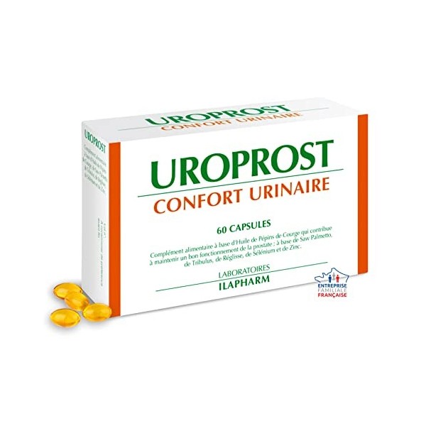 Laboratoires Ilapharm - UROPROST -Désagréments liés à la prostate - Boite de 40 gélules + 20 capsules