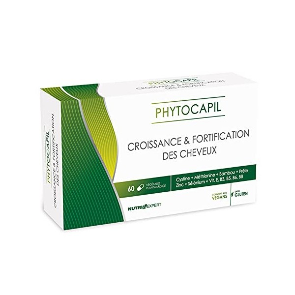 NUTRIEXPERT - Phytocapil - Complément Alimentaire à Base de Plantes, Vitamines, Minéraux et Acides Aminés - Croissance et For