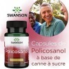 Swanson, Policosanol, 20mg, Extrait de Canne à Sucre, 60 Capsules, Hautement Dosé, Testé en Laboratoire, Sans Gluten, Sans So