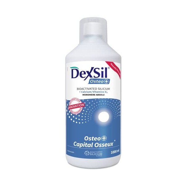 Dexsil Osteo+ - Complément Alimentaire pour Maintenir la Santé Osseuse - A Base de Silicium Organique Bio-activé, Calcium, Vi