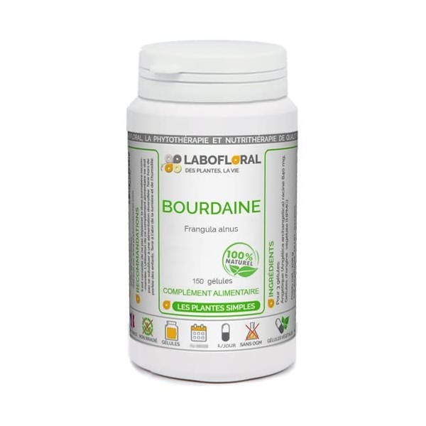 Bourdaine Labofloral 150 gélules dosées à 250 mg - Complément alimentaire - Laxatif naturel, constipation - Fabriqué en franc