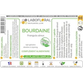 Bourdaine Labofloral 150 gélules dosées à 250 mg - Complément alimentaire - Laxatif naturel, constipation - Fabriqué en franc