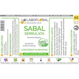 Sabal serrulata Labofloral 150 gélules dosées à 250 mg - Complément alimentaire - Prostate - Fabriqué en france