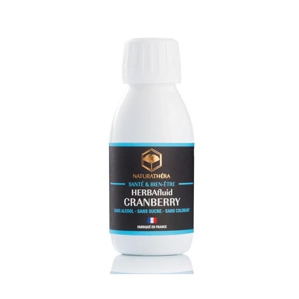 Naturathéra HERBAFLUID®CRANBERRY - Complément Alimentaire Naturel contre les Infections Urinaires - 125 ml - Fabriqué en Fran