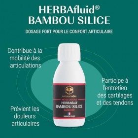 Naturathéra HERBAFLUID BAMBOU SILICE - Complément Alimentaire contre les Douleurs Articulaires et Inflammations - 125 ml - Fa