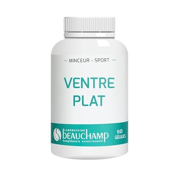 Laboratoire Beauchamp - Complément alimentaire VENTRE PLAT - 50 gélules - Confort digestif - Aide à soutenir la digestion - A