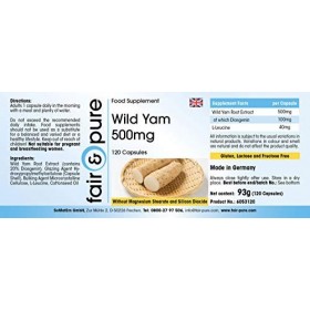 Fair & Pure® - Wild Yam 500mg - standardisé avec 20% de diosgénine - 120 gélules - hautement dosé