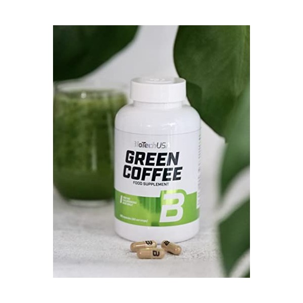 BioTechUSA Green Coffee, Complément alimentaire en gélule avec extrait de café vert et de chrome, 120 comprimés