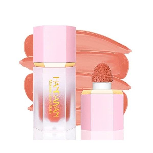 Matte Liquid Blush,Gel Crème Natural Effet fards à joues Liquid,Texture léger respirante,longue tenue, pour blush gel pour le