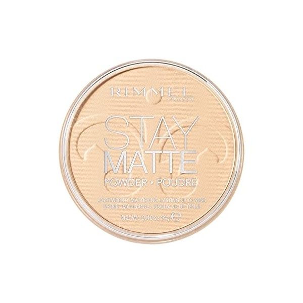 Rimmel - Poudre Compact Stay Matte - Anti-Brillance - Fini Mat et Naturel - 001 Transparent - 14gr